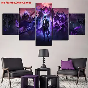 5-Piece Canvas Print Set, Modern Anime Design Character Posters, Modular Home Decor Wall Art Prints, Unframed Paintings for Living Room Decoration, Artwork