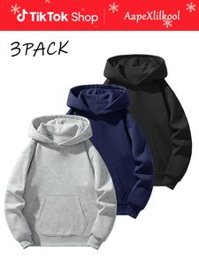 Men's Solid Color Essential Hoodie - Autumn Winter Regular Fit Longsleeves Menswear Tops, Daily Wear Plain Chaquetatactic Car Harttsample Beige Outfit, Guys Gifts for Fathers' Day TikTok Shop Deals