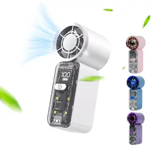 2026 Popular Portable Handheld Turbo Fan, 5 Gear Wind,Up to 6 Working Hours, Pocket fan, mini handheld turbo fan with built-in LED light beads for illumination,- Hand Fan Rechargeable with Air Turbo Tech Cooling Fan for Outdoor Activities, Travel, Working