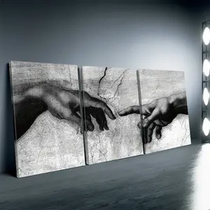 3-piece set of hand-holding fantasy canvas art paintings, modern wall decoration, waterproof and odorless high-definition printing, ideal gift for living room, bedroom, office, a great choice for friends and family