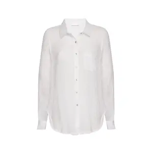 Monaco Shirt - White Crinkle Linen