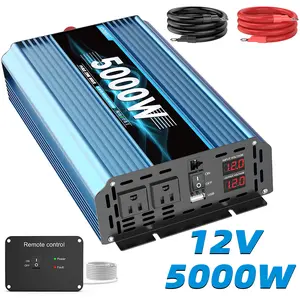 5000W（Peak）pure sine wave power inverter, suitable for cars,  supports inversor nversor 12V DC to 120V AC alta capacidad para casa equipped with a digital display and USB port, suitable for home, outdoor and travel scenarios