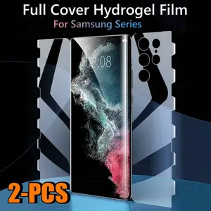 2PCS 360° Full Cover Protective Hydrogel Film For Samsung S25 S24 S23 Ultra S22 Ultra Note 10 Plus Screen Protector, Smartphone Protector, Cellphone Accessories