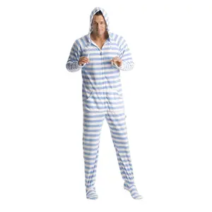 Blue Steel Adult Footed Onesie Pajamas