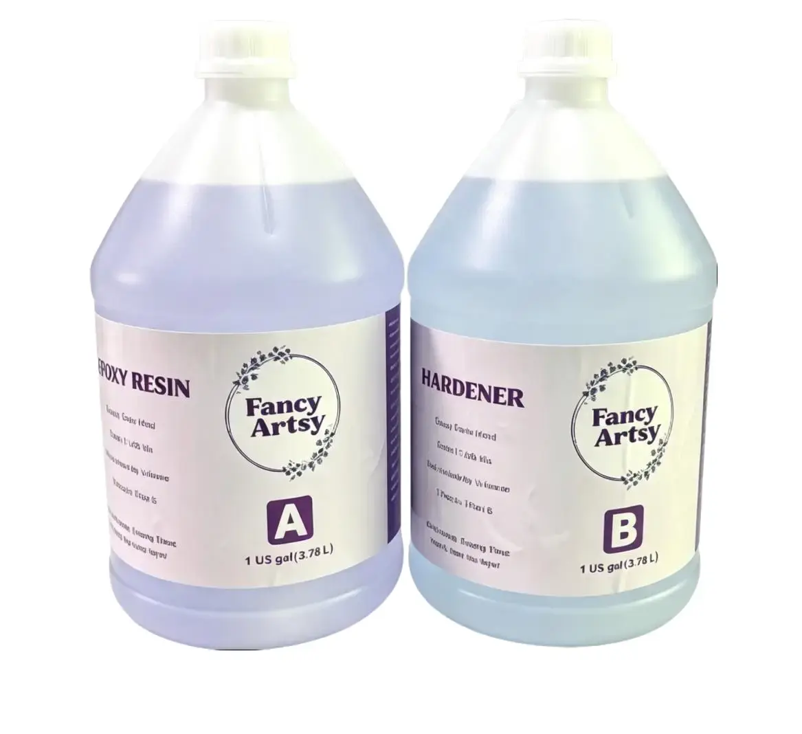 1 Gal A + 1 Gal Clear Epoxy Resin Adhesive Kit, 1:1 Transparent Tile Epoxy Glue for Surface Coating, Casting, Dried Flower Encapsulation