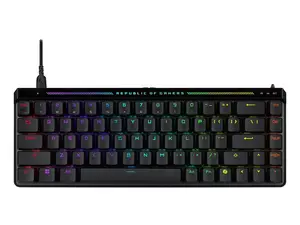 ASUS ROG Falchion Ace HFX 65% compact gaming keyboard - ROG HFX magnetic switches, 8000Hz polling rate, three-layer dampening foam, silicone gasket mount, interactive touch panel, dual USB-C® ports