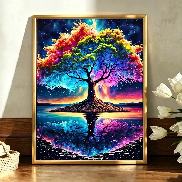 DIY Full Drill Diamond Art Kit Tree Scenery Paint by Diamonds Craft for Adults Wall Decor Birthday Gift 11.8x15.7inch