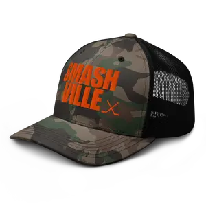 RIVEMUG NX Camo Smashville Embroidered Curved Bill Camouflage Trucker Hat Low Crown Adjustable Nashville Tennessee Cap