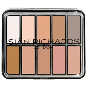 Siân Richards Hydroproof Creme Makeup Palette in Boreal Foundation Concealer Cream with Longwear Silicone for Full Face Coverage and Correcting Tones - Cosmetic, Lid