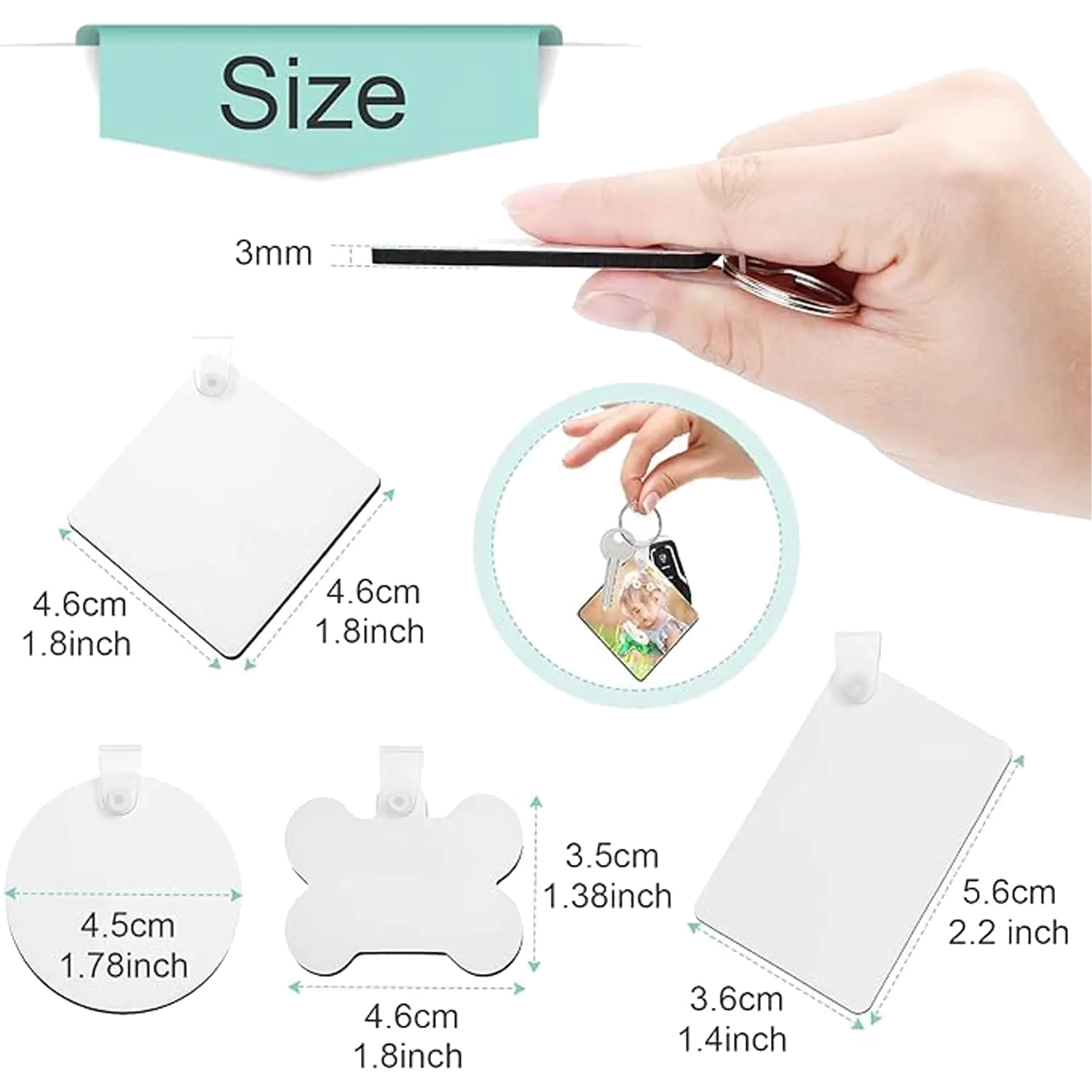 Sublimation Keychain Blanks