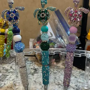 Beaded Bling Pen Toppers - Sparkling Rhinestone & Gemstone Decorative Pens for Stylish Writing