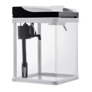 VEVOR Fish Tank Aquarium, 2 Gallon LED Square Ultra-Clear Glass Tank Temperature Monitoring Adjustable 7 Color Lighting, Self Cleaning System Fishbowl for Freshwater & Saltwater Fish Home,Office,Pet