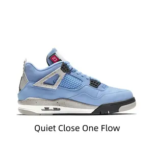 Soft sky-blue suede upper matched speckled ash-gray frames and sole, tiny red tongue tag adds playful touch for youthful campus casual fits