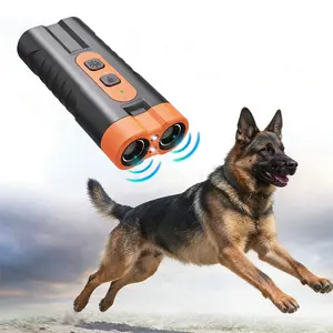 New Upgraded Two Headed Sonic Dog Repeller Ultrasonic Bark Stopper Flashlight 2 in 1 Device Rechargeable Portable Pet Barking Control Tool Must Have Pet Essentials for Dog Walkers Pet Lovers