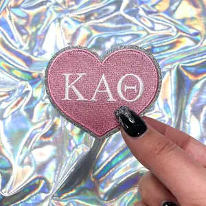 Kappa Alpha Theta Heart Sorority Embroidered Patches - 2-Pack