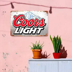 Vintage Coors Light Beer Metal Tin Sign, Creative Retro Metal Tin Sign, Wall Decor for Home, Bar & Restaurant