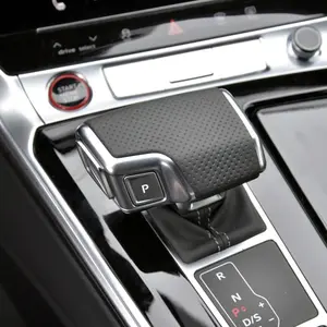 Alcantara, Carbon Fiber, and Black perforated leather Gear Shift Knob cover For Audi C8/D5/4M Models