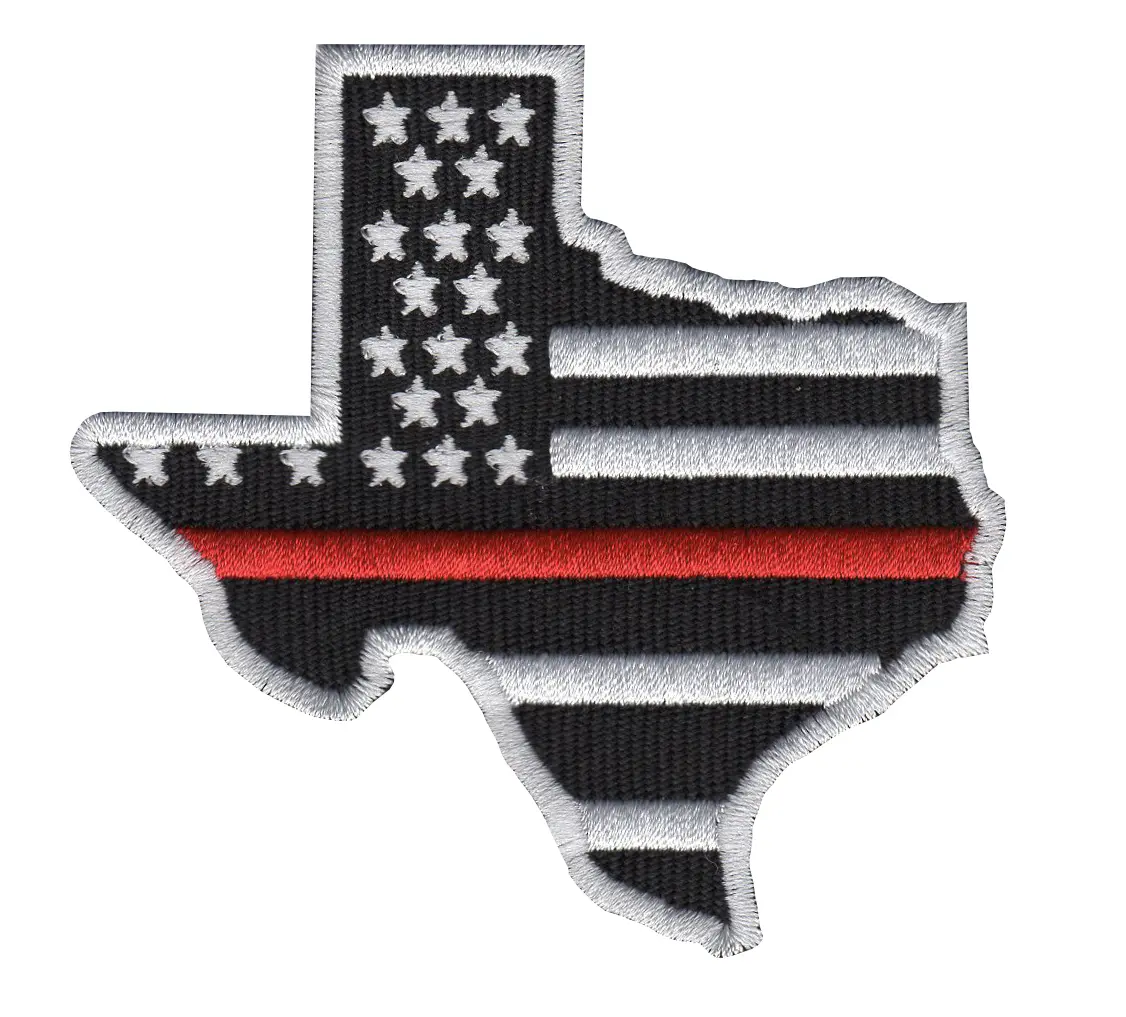 Texas map, Fireman Flag  embroidered patch