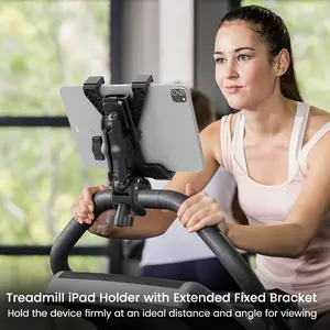 Treadmill tablet computer is suitable for iPad bracket, bicycle handlebar mounting clip is suitable for fixed bicycles and elliptical spinning bikes, Cellphone Stand, Cell Phone Holder