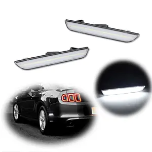 2pcs Clear Lens White SMD LED Rear Side Marker lamps Lights For 2010 2011 2012 2013 2014 Ford Mustang S197, Replace OEM AR3Z-15A201-D, AR3Z15A201D, AR3Z15A201C, AR3Z-15A201-C