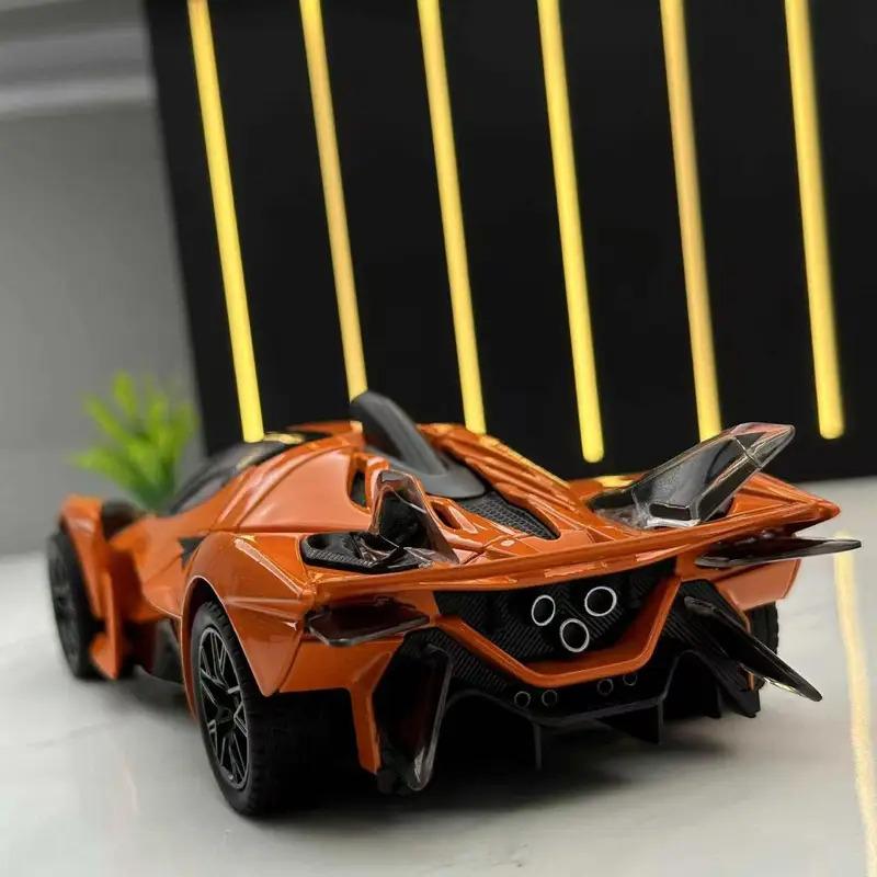 1:24 Apollo Project EVO Super Sports Car High Simulation Diecast Metal Alloy Model Car Sound Light Pull Back Collection Kids Toy Gift