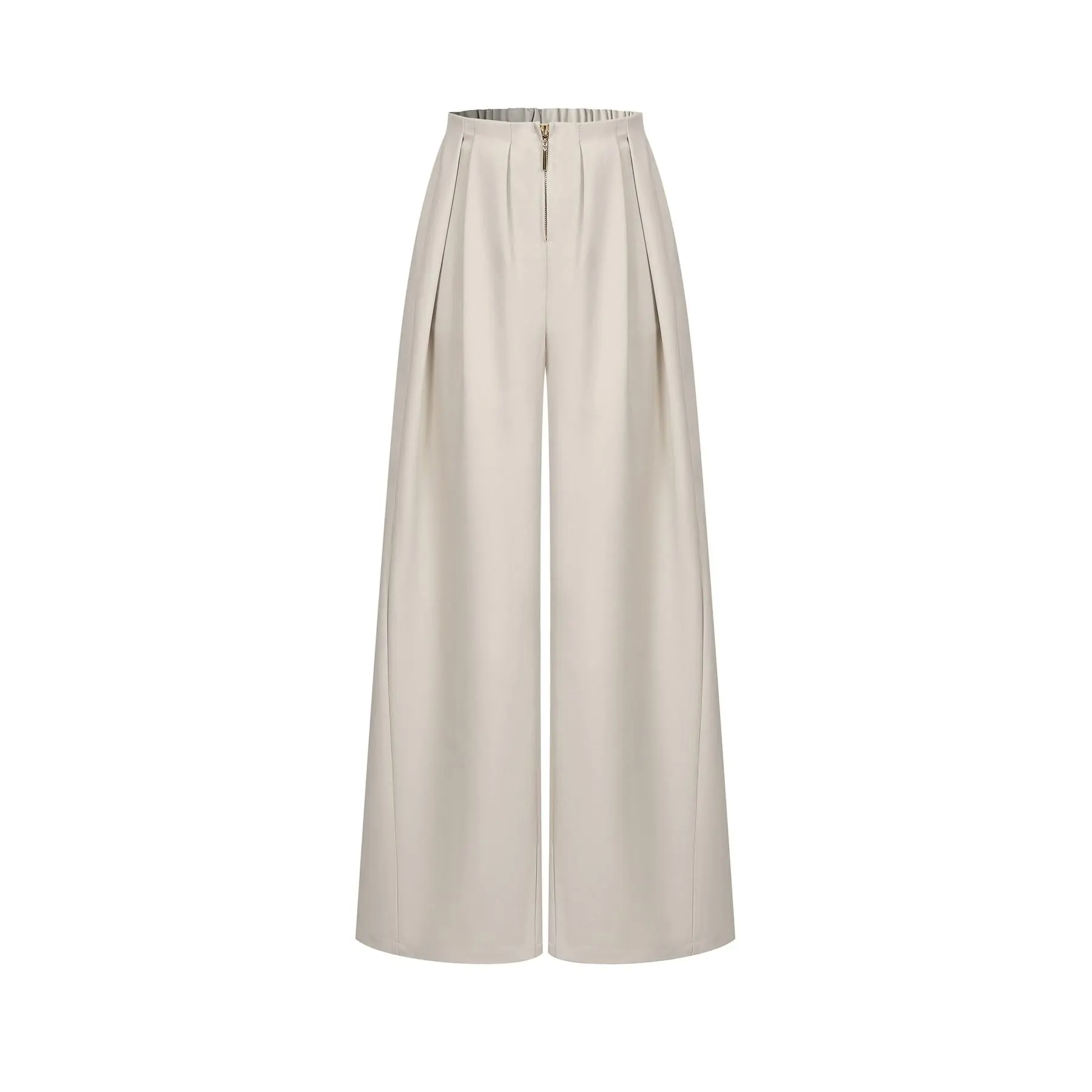 Draped Twill Wide Pants