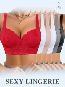 Ecomilky Women's Comfort Push Up Lace Bra with Removable Straps for Enhanced Support and Stylish Wear Full Coverage Underwire Bra Push-Up Sculpting Uplift Classic Elegant Everyday Womenswear push-up style