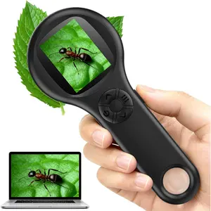 Mini Pocket Digital Kids Microscope Portable Handheld USB 500X Magnifying Glass 4X Zoom Christmas Birthday Gifts for Boys Girls Aged 3-12