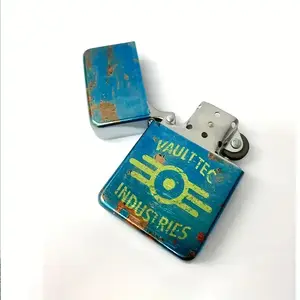 VAULT-TEC INDUSTRIES Style Retro Torch Lighter (No Fuel included)- Windproof Refillable Metal, Wasteland Punk Vintage Lighter | Portable Lighter- ldeal Christmas,Birthday, Gifts,Cool Lighters for Men Blue
