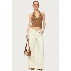 Contrast Stitch Low Rise Baggy Jeans