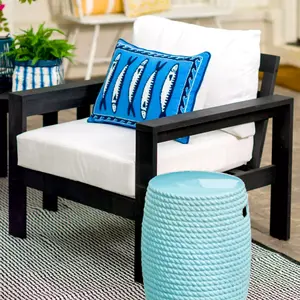 Kirkland’s Black Wood Amalfi Outdoor Accent Chair