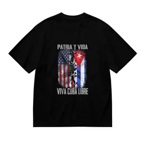 Vintage Cuban Cotton T Shirt Featuring Patria Y Vida Viva Cuba Libre Design
