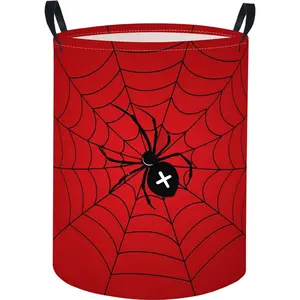 Baby Laundry Basket Baby Nursery Hamper Kids Laundry Basket Toy Storage Bin for Boys Room Decor Gift Baskets for Bedroom Bathroom(Spider Web)