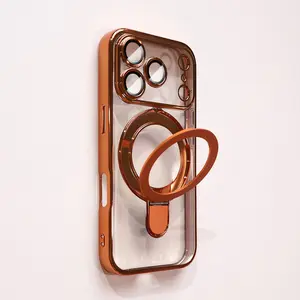 Lens Protection Magnetic Holder Protective Phone Case for iPhone 17 16 15 14 13 12 11 Pro Max Plus