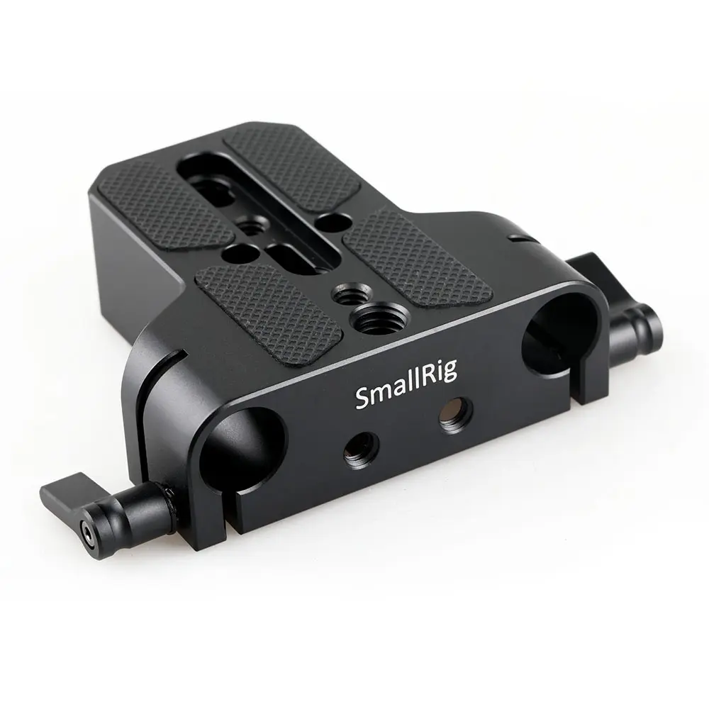 SmallRig Camera Base Plate with 15mm LWS Rod Rail Clamp, Baseplate for Sony A6500 A6600 A6300, for Canon R5 R6, for Sony A7SIII / A7III, Both for Cameras & Cages - 1674