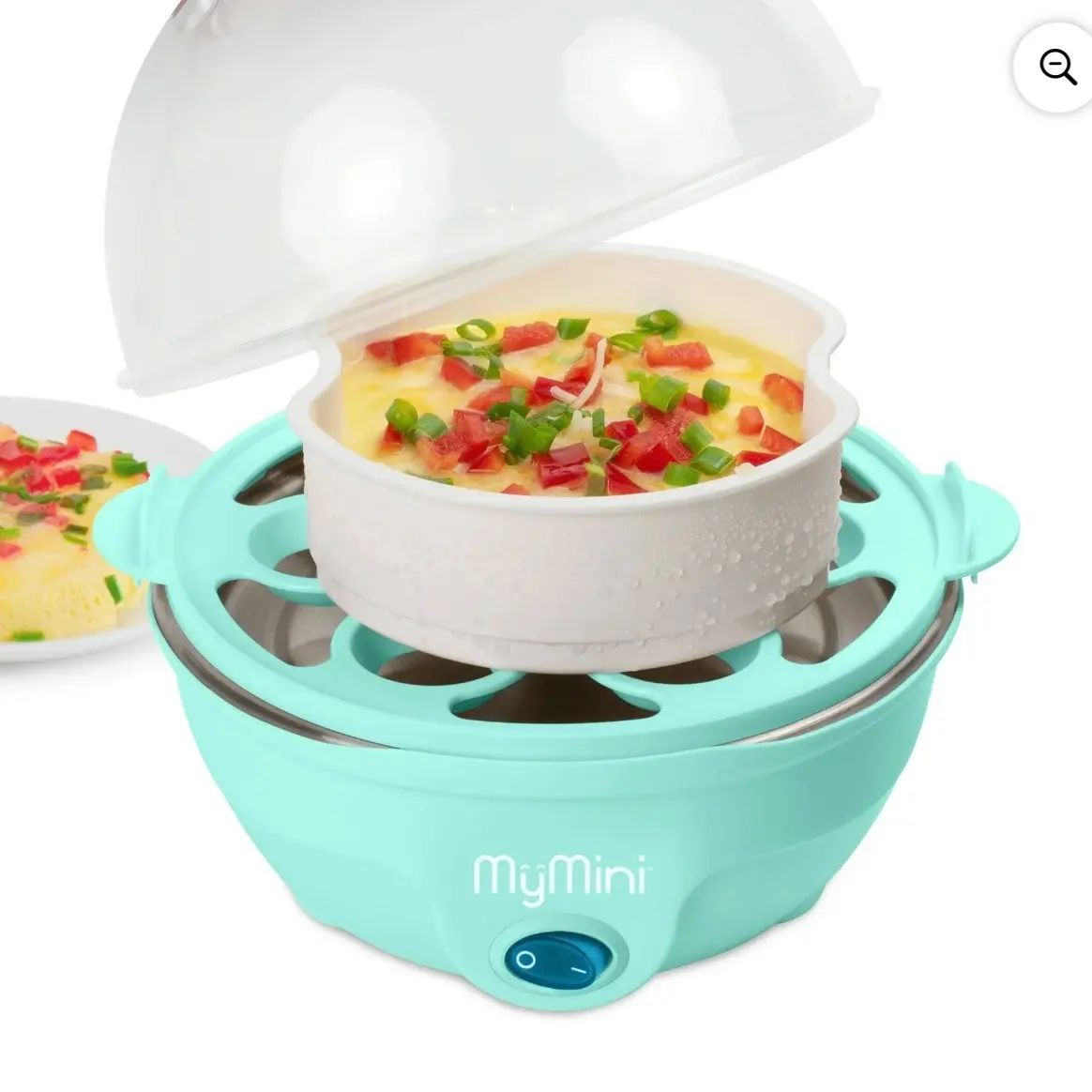 Compact and Colorful Easy Egg Cooker - 7-Egg Capacity, Auto Shut-Off, Measuring Cup Included - Kitchen
