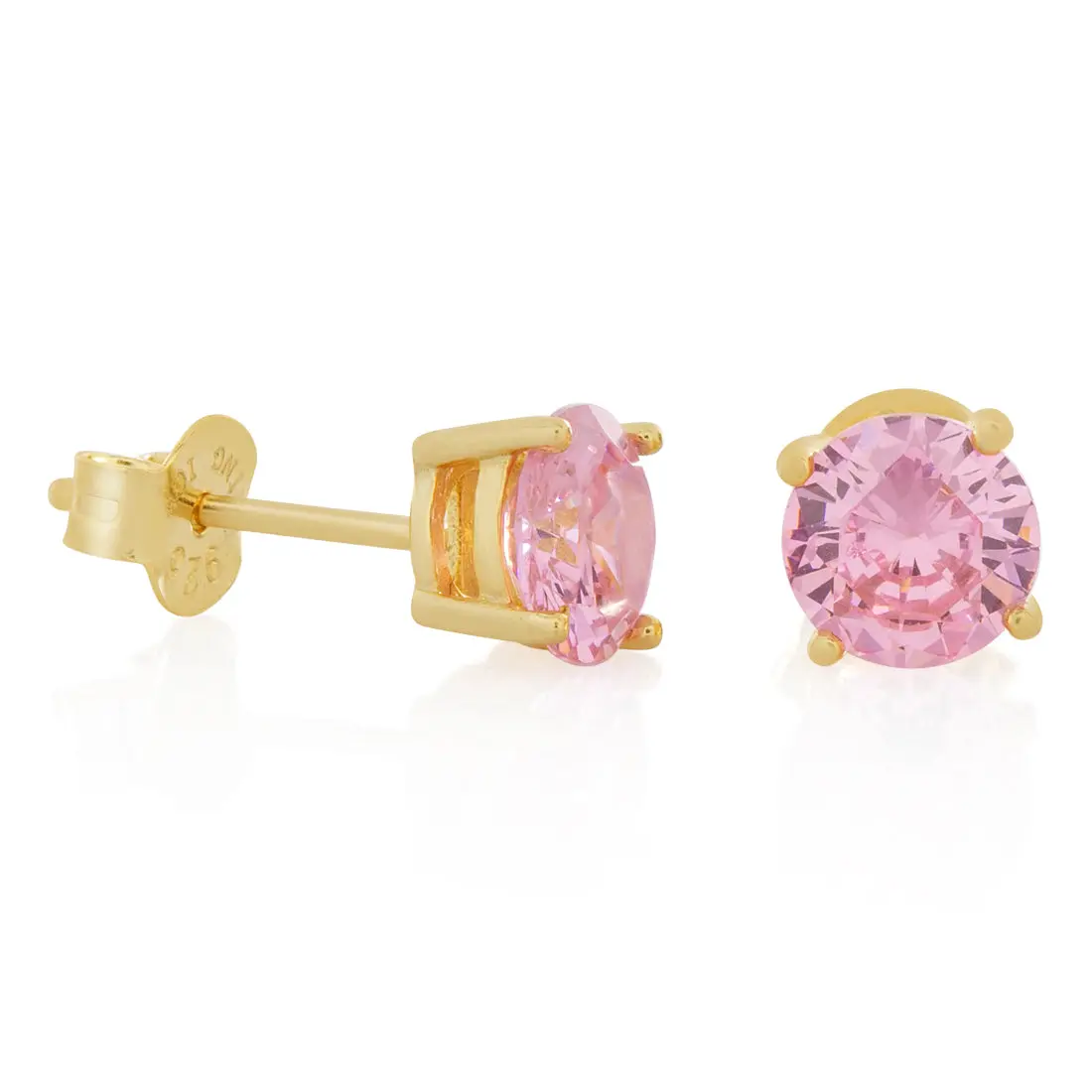 Pink Brilliant-Cut Stud Earrings Pink Brilliant-Cut Stud Earrings