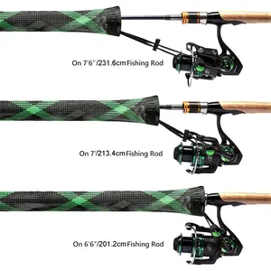 Fishing Rod Sock Fishing Rod Sleeve Rod Cover Braided Mesh Rod Protector, Reusable Braided Mesh Fishing Rod Sleeve Cover Protector - 67in/170cm, Durable Telescopic Rod Protector Bag for Hunting & Fishing Accessories