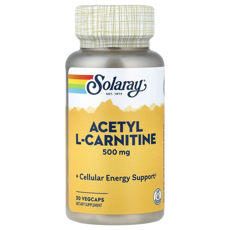 Solaray Acetyl L-Carnitine , 500 mg, 30 VegCaps