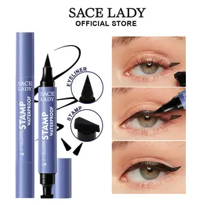 SACE LADY Eyeliner Stamp Wingliner Pen – Double Ended Waterproof Smudge Proof Cat Eye Eyeliner for Beginners, Long Lasting Easy Wing Stamp Makeup
