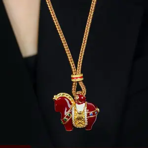 Chinese‑style small horse necklace for the Year of the Horse