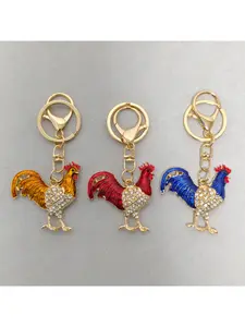 1PC Cartoon Chicken Key Ring Rooster Shape Pendant Keychain for Bag Key Accessories Decor