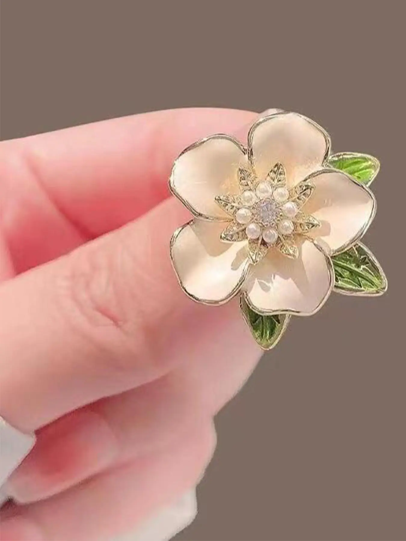 Dripping Oil Gardenia Design Brooch, Jewelry for Women & Men for Party, Daily Clothing Decor, All-match Brooch for Birthday Gift, Flower Brooch Pin, Alloy Brooch Pin