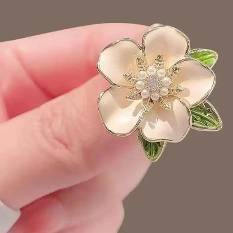 Dripping Oil Gardenia Design Brooch, Jewelry for Women & Men for Party, Daily Clothing Decor, All-match Brooch for Birthday Gift, Flower Brooch Pin, Elegant Brooch