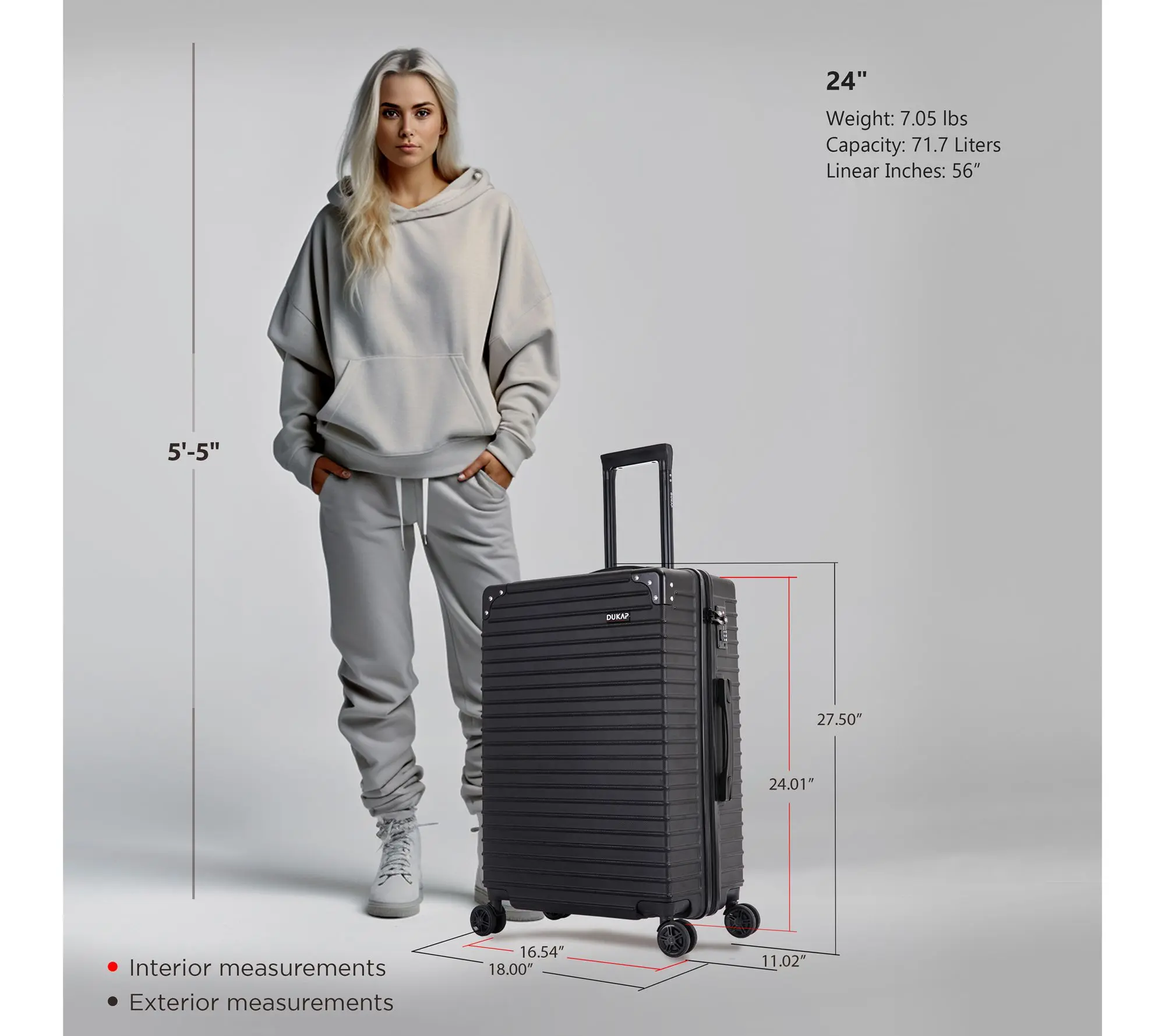 DUKAP Tour Lightweight Medium 24'' Luggage DUKAP Tour Lightweight Medium 24'' Luggage