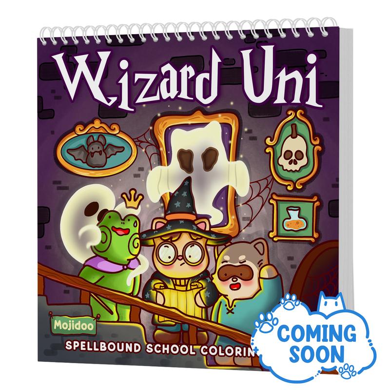 Wizard Uni: Spellbound School Coloring Book for Adults Teens & Kids with 50 Free Digital Bonus Pages Fuzzy Cat Witch Friends & Comfy Ghost in Magic School