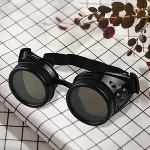 1pc Vintage Steampunk Glasses Festival Dress With Glasses, Riding Goggles, ideal choice for gifts Masks Costume Fashion Black Plastic