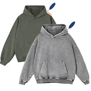 Acid Wash Hoodie Vintage Hoodie Unisex Heavy Weight Hoodie Distress Hoodies for Men Women Couples with Pockets