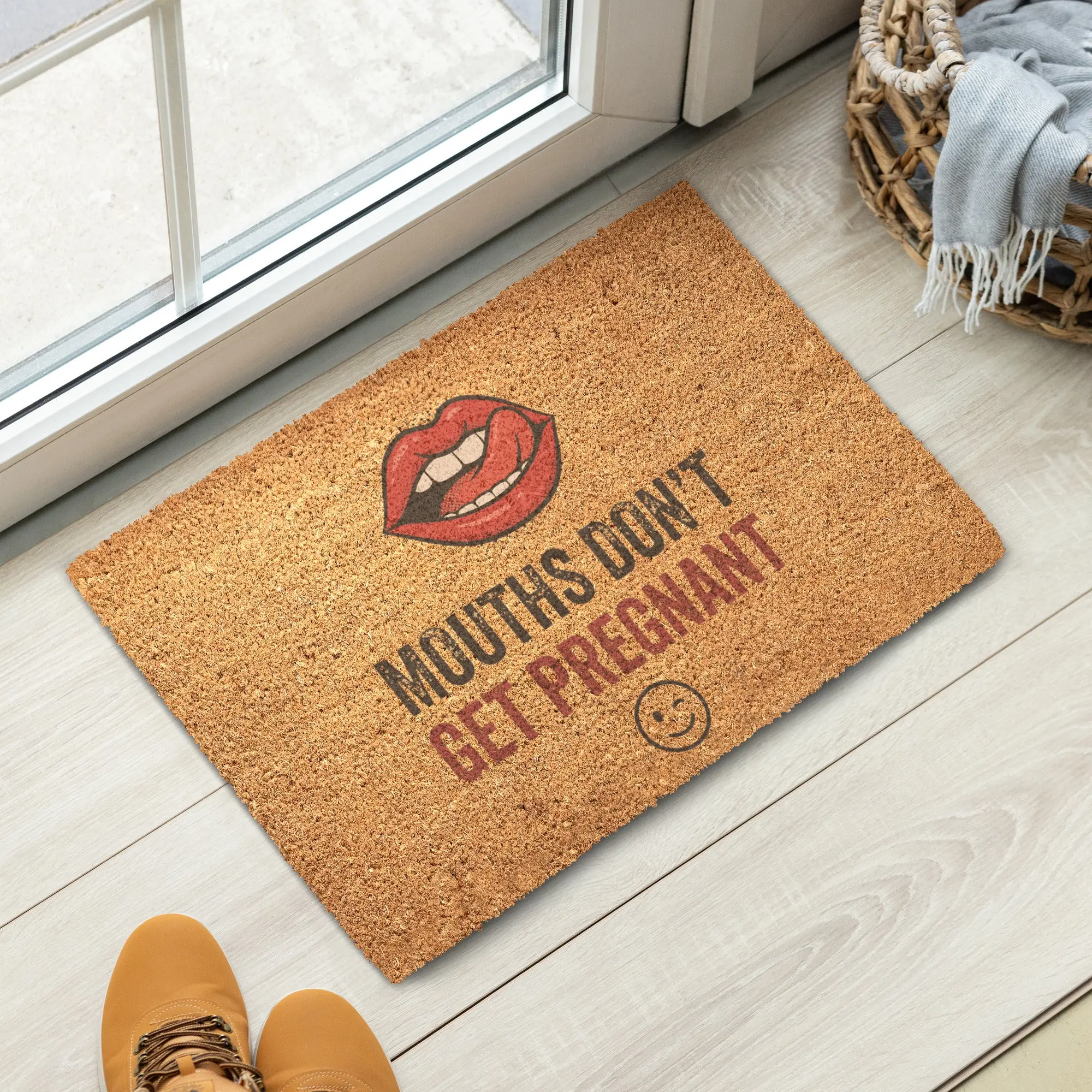 Coir Coconut Fiber Doormat - Natural Texture, Durable Outdoor Household Textile Carpet