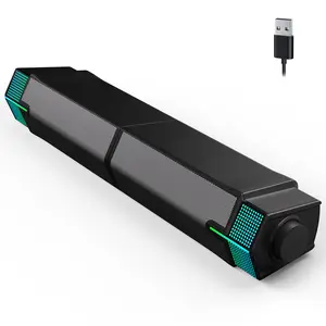 Jeecoo M20 Desktop Monitor BT PC Speaker, Gaming PC Speaker - Wired USB Power Supply, Super Stereo Sound with Fading LED Lights - Combination/Detachable for different usage scenarios. BT plug speaker